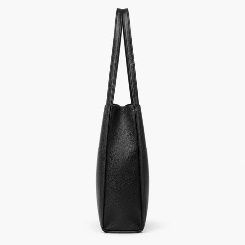 Pebbled Tote Bag with Interior Pockets - Godiva