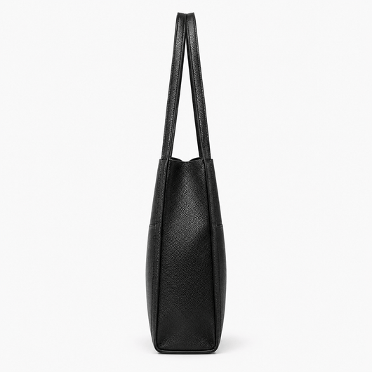 The Sunday Avenue Mia Black Pebbled Tote Bag with Interior Pockets