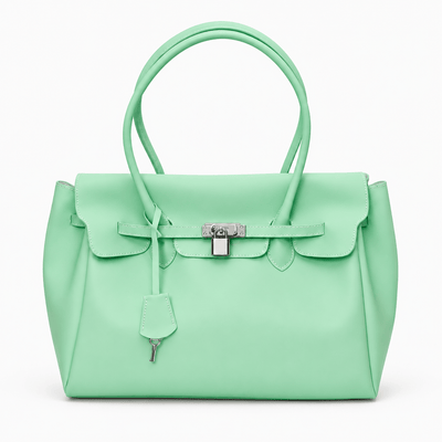 The Sunday Avenue Mint Lilac Matte Jelly PVC Tote Bag with Lock