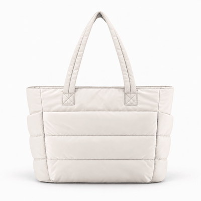 The Sunday Avenue Off-White Quilted Puffer Tote Bag