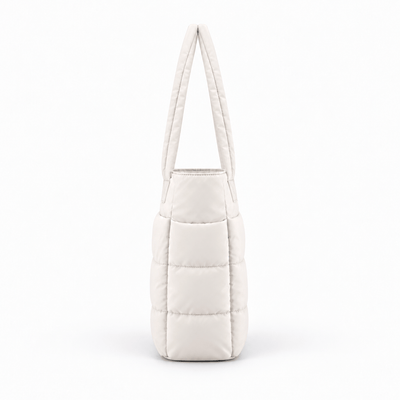 The Sunday Avenue Off-White Quilted Puffer Tote Bag