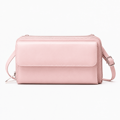 The Sunday Avenue Pink Charlotte Black RFID Blocking Crossbody Bag with Touchscreen Phone Pocket