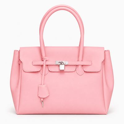 The Sunday Avenue Pink Lilac Matte Jelly PVC Tote Bag with Lock