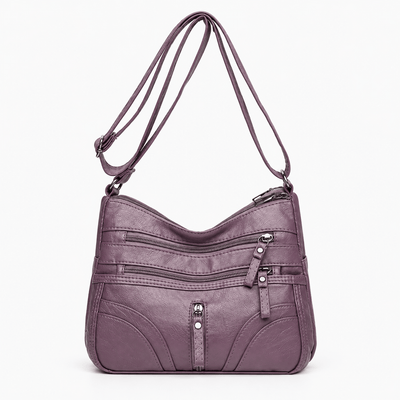 The Sunday Avenue Purple Abigail Red Vintage Faux Leather Shoulder Bag