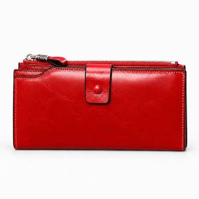 The Sunday Avenue Red Blue PU Leather Women's Multi-Pocket Clutch Wallet