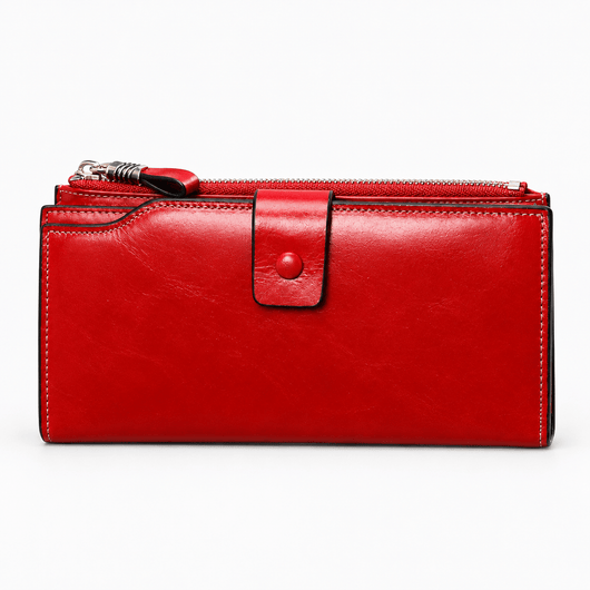 The Sunday Avenue Red Blue PU Leather Women's Multi-Pocket Clutch Wallet