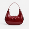 Luna Red Patent Faux Leather Half-Moon Shoulder Bag