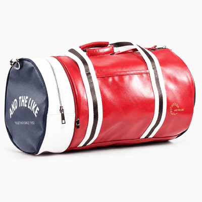 The Sunday Avenue Red Waterproof PU Leather Duffel Bag with Shoe Compartment