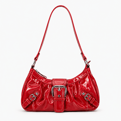 The Sunday Avenue Red Women’s Dark Brown Synthetic Leather Shoulder Bag with Buckle Detail