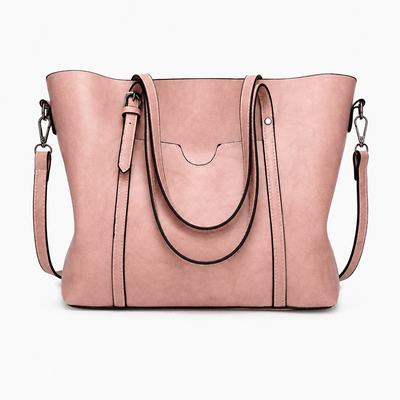The Sunday Avenue Rose Women's Black PU Leather Tote Bag with Detachable Shoulder Strap