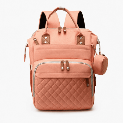 The Sunday Avenue Salmon Quilted Maternity Backpack - Rowena