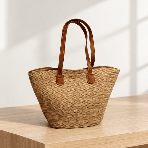 Salomé Women's Beige Woven Straw Tote Bag