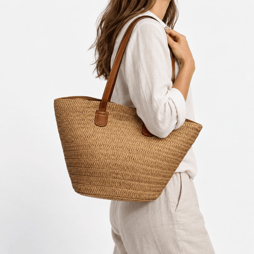 Salomé Women's Beige Woven Straw Tote Bag