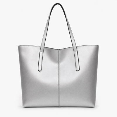 The Sunday Avenue Silver Spacious Work Tote - Beatrice