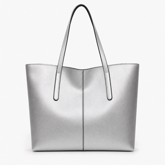 The Sunday Avenue Silver Spacious Work Tote - Beatrice