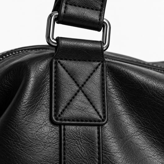 The Sunday Avenue Solena Large Black Leather Tote Bag with Removable Shoulder Strap