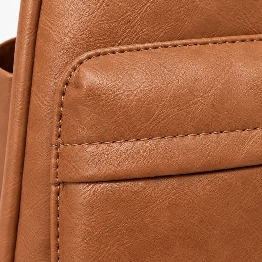 The Sunday Avenue Sophia Brown Convertible Vegan Leather Backpack Purse