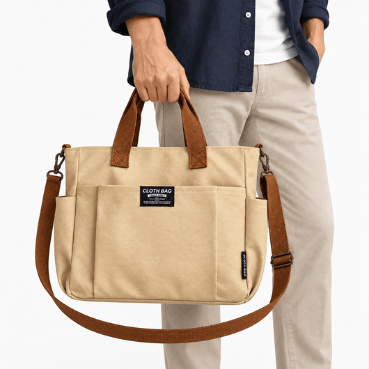 The Sunday Avenue Structured Canvas Tote Bag for 15.6" Laptops - Honora