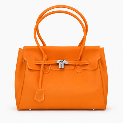 The Sunday Avenue Tangerine Lilac Matte Jelly PVC Tote Bag with Lock