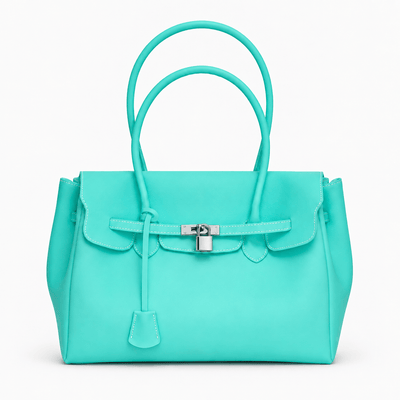 The Sunday Avenue Tiffany Lilac Matte Jelly PVC Tote Bag with Lock