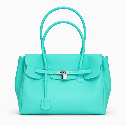 The Sunday Avenue Tiffany Lilac Matte Jelly PVC Tote Bag with Lock