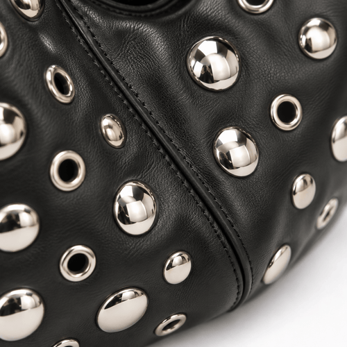 PU Leather Rivet Hobo Shoulder Bag - Morwenna