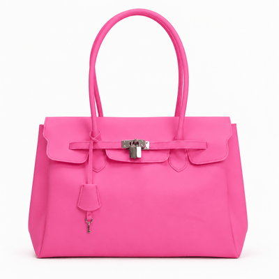 The Sunday Avenue Watermelon Lilac Matte Jelly PVC Tote Bag with Lock