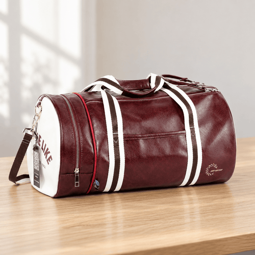 Waterproof PU Leather Duffel Bag with Shoe Compartment - Ella