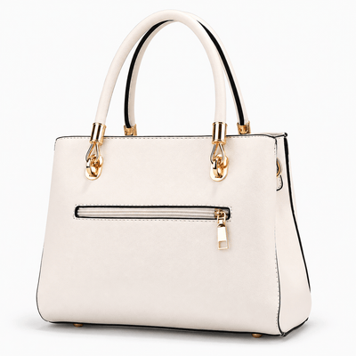 The Sunday Avenue White Croco Print Handbag with Detachable Shoulder Strap