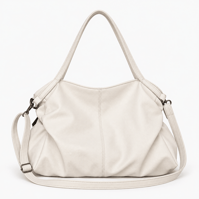 The Sunday Avenue White Large Black Vegan Leather Tote Bag with Zip for A4 Work and Study