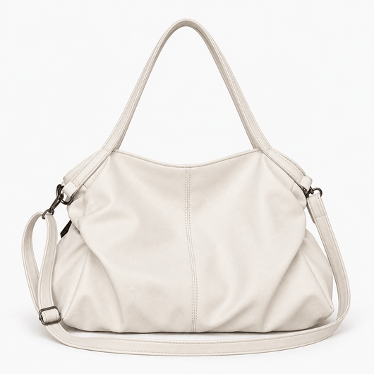 The Sunday Avenue White Large Black Vegan Leather Tote Bag with Zip for A4 Work and Study
