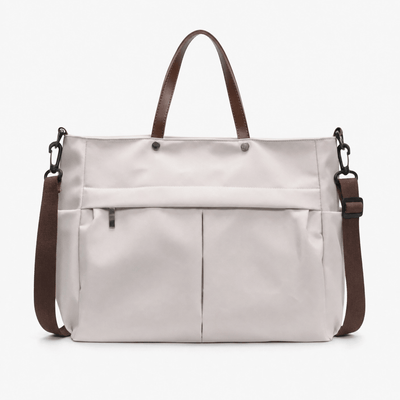 The Sunday Avenue White Large School Shoulder Bag - Rosalind
