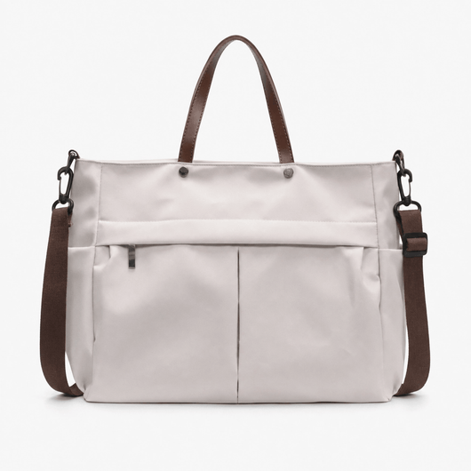 The Sunday Avenue White Large School Shoulder Bag - Rosalind