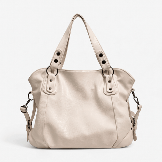 The Sunday Avenue White Large Shoulder Tote - Sybil