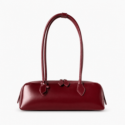 The Sunday Avenue Wine Red Libra Covenette Brown Elongated Shoulder Bag