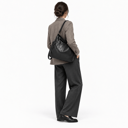 Women's PU Leather Multi-Compartment Shoulder Bag - Dahlia