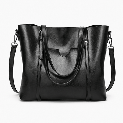 Women's PU Leather Tote Bag with Detachable Shoulder Strap - Jocelyn
