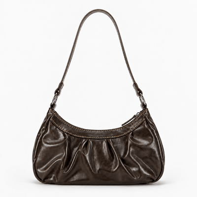 The Sunday Avenue Women’s Dark Brown Synthetic Leather Shoulder Bag with Buckle Detail