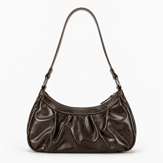 The Sunday Avenue Women’s Dark Brown Synthetic Leather Shoulder Bag with Buckle Detail