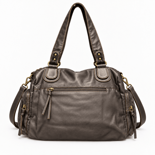 Women's Retro Vegan Leather Multi-Pocket Shoulder Bag - Tallulah