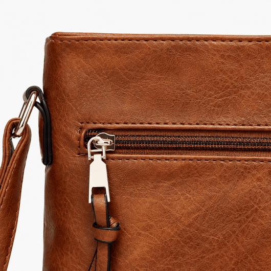 The Sunday Avenue Women's Medium Brown Leather Hobo Crossbody Bag with Removable Inner Pouch
