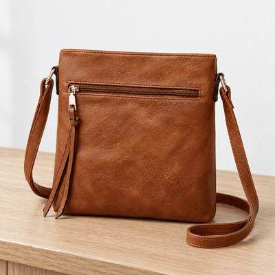 The Sunday Avenue Women's Medium Brown Leather Hobo Crossbody Bag with Removable Inner Pouch