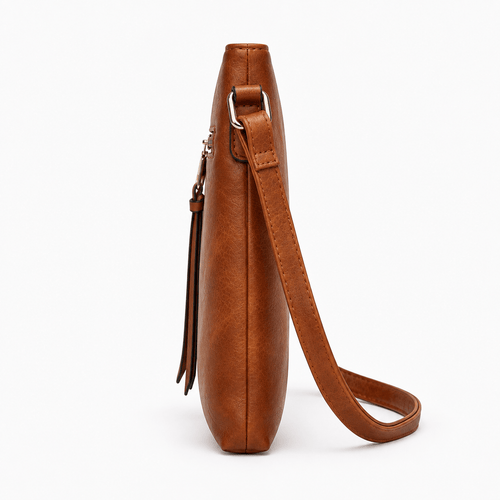 Women's Medium Leather Hobo Crossbody Bag with Removable Inner Pouch - Theodora