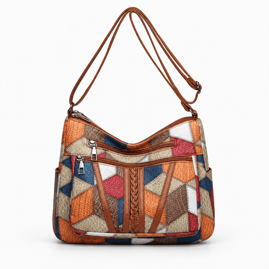 The Sunday Avenue Women's Multicolour Patchwork Leather Shoulder Bag