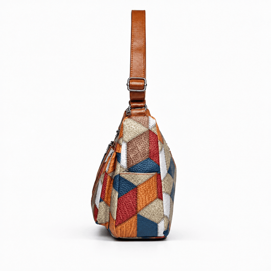 The Sunday Avenue Women's Multicolour Patchwork Leather Shoulder Bag