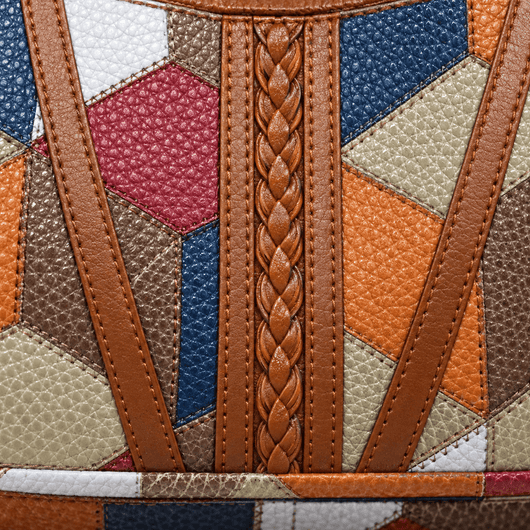 The Sunday Avenue Women's Multicolour Patchwork Leather Shoulder Bag