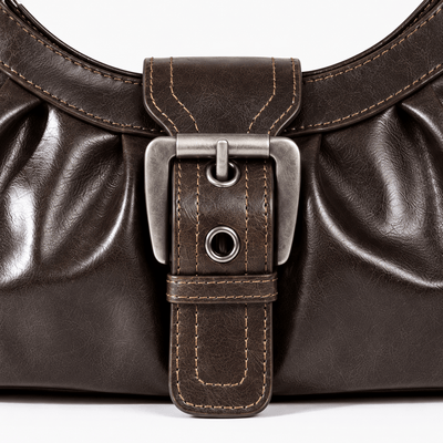 The Sunday Avenue Women’s Synthetic Leather Shoulder Bag with Buckle Detail - Heidi