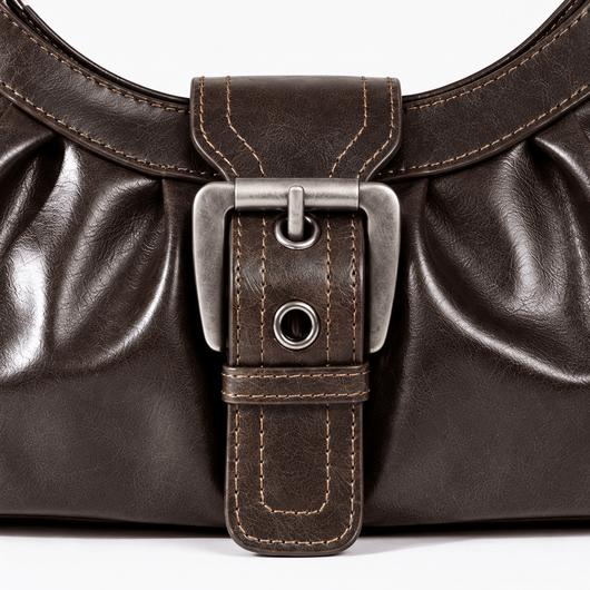 The Sunday Avenue Women’s Synthetic Leather Shoulder Bag with Buckle Detail - Heidi