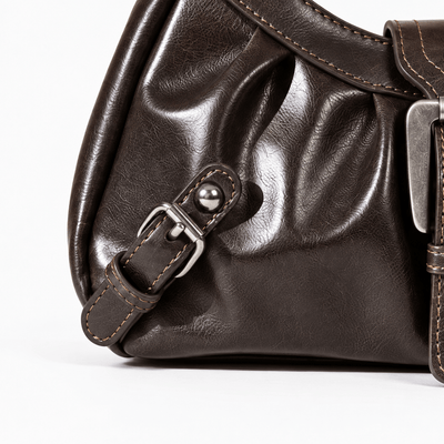 The Sunday Avenue Women’s Synthetic Leather Shoulder Bag with Buckle Detail - Heidi