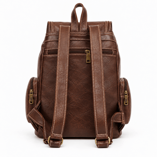Women's Vintage Faux Leather Flap Backpack - Faith